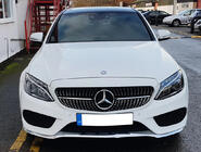 Mercedes C-class W205 2014-2021 гг. Передняя решетка Diamond Silver (для Avantgarde/AMG-Line/C43 AMG) 2018+, с камерой фото 17