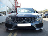Mercedes C-class W205 2014-2021 гг. Передняя решетка Diamond Silver (для Avantgarde/AMG-Line/C43 AMG) 2018+, с камерой фото 19