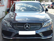 Mercedes C-class W205 2014-2021 гг. Передняя решетка Diamond Silver (для Avantgarde/AMG-Line/C43 AMG) 2018+, с камерой фото 20
