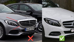 Mercedes C-class W205 2014-2021 гг. Передняя решетка Diamond Silver (для Avantgarde/AMG-Line/C43 AMG) 2018+, с камерой фото 6