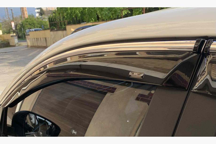 Nissan Qashqai 2014-2021 гг. Ветровики с хромированным молдингом (Niken, 4 шт) Фото 2