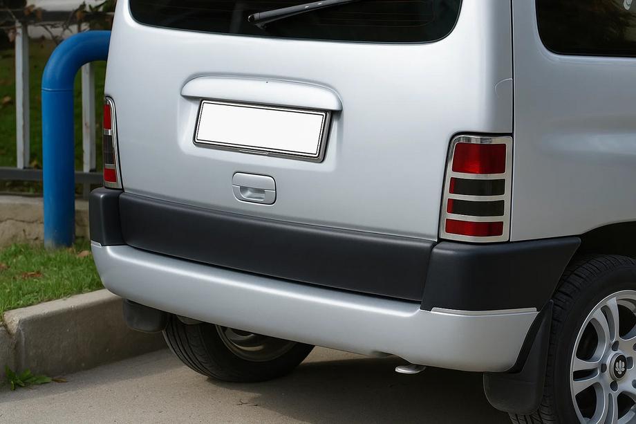 Citroen Berlingo 1996-2008 гг. Хромированные накладки на задние фонари (2 шт., нержавейка) Carmos - Турецкая Нержавеющая Сталь Image
