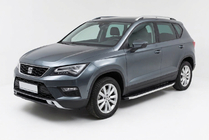 Seat Ateca 2016- гг. Боковые пороги Fullmond (2 шт., алюминий) фото 1