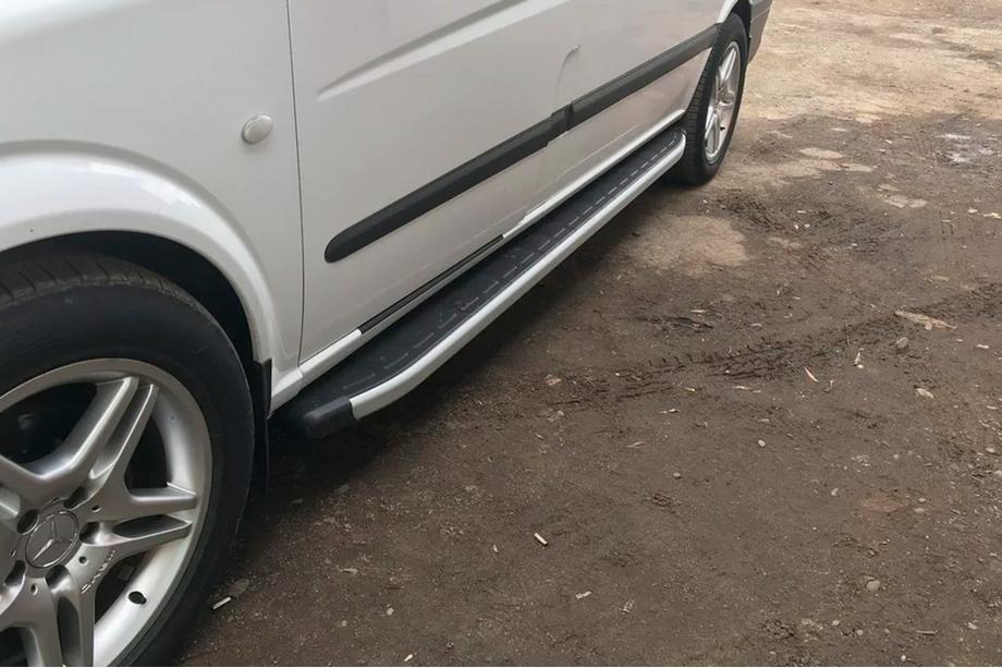 Mercedes Vito/V-class W447 2014- гг. Боковые пороги Fullmond (2 шт., алюминий) Image