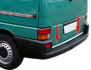 Volkswagen T4 Caravelle/Multivan 1990–2003 гг. Накладка на задний бампер нержавейка OmsaLine, Задняя дверь (ляда) - 1 дверь фото 1