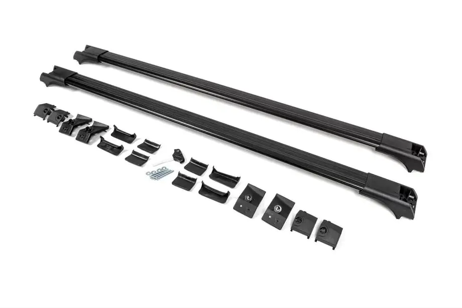 Range Rover Evoque 2012-2018 гг. Поперечины на рейлинги без замка Flybar V1 (2 шт) до 140 см, черный Фото 8