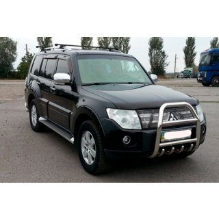 Кенгурятник QT007 (нержавейка) Mitsubishi Pajero Wagon III 1999-2006 гг. фото 3