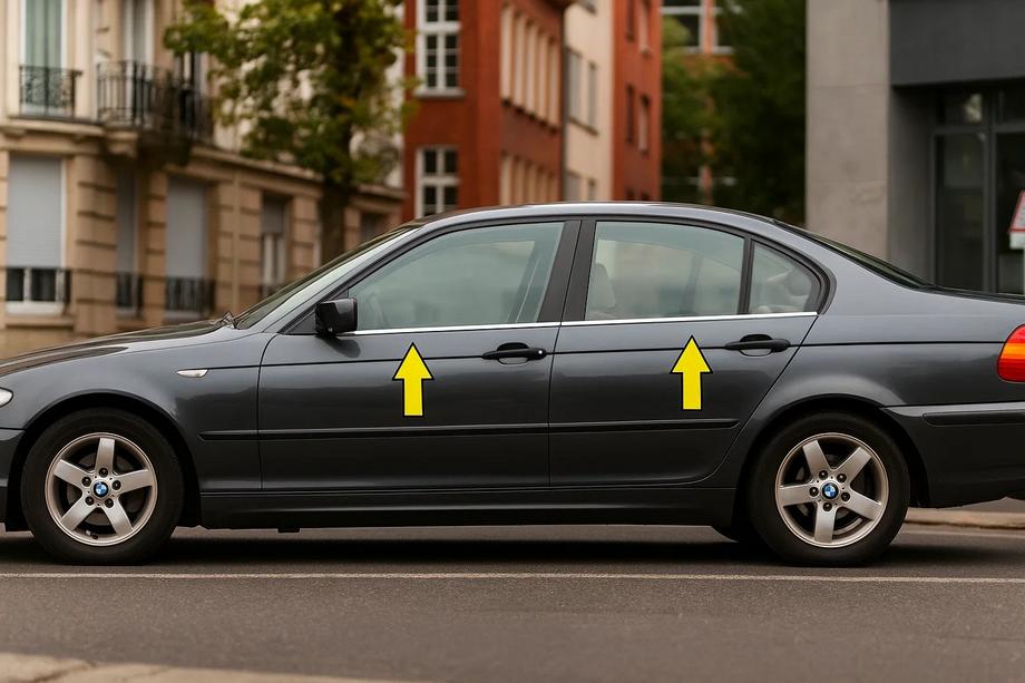 BMW 3 серия E46 1998-2006 гг. Окантовка окон нержавейка Carmos - Турецкая Нержавеющая Сталь Image