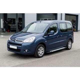 Боковые Подножки Allmond Grey (2 шт., Алюминий) Citroen Berlingo 2008-2018 гг. фото 1