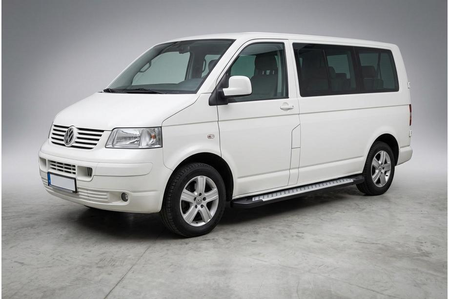 Volkswagen T5 Transporter 2003-2010 гг. Боковые Подножки Allmond Grey (2 шт., Алюминий) Длинная База Фото 1