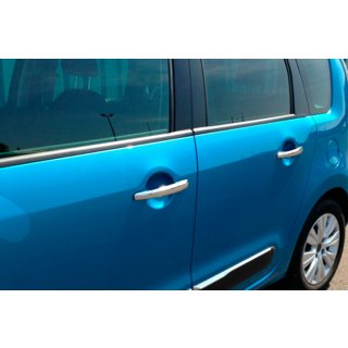 Хромированные Накладки на Ручки (4 шт., Нержавейка) Citroen C-3 Picasso 2010-2017 гг. фото 2