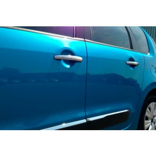 Хромированные Накладки на Ручки (4 шт., Нержавейка) Citroen C-3 Picasso 2010-2017 гг. фото 3