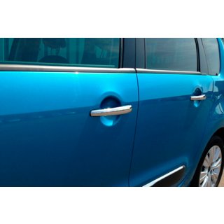 Хромированные Накладки на Ручки (4 шт., Нержавейка) Citroen C-3 Picasso 2010-2017 гг. фото 4