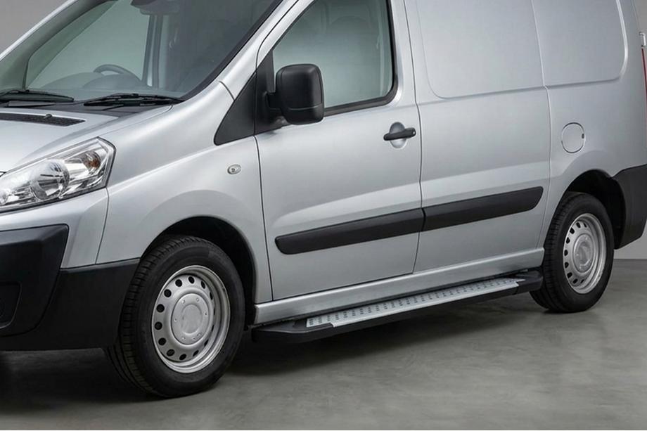 Citroen Jumpy 2007–2017 гг. Боковые Подножки Allmond Grey (2 шт., Нержавейка) Image