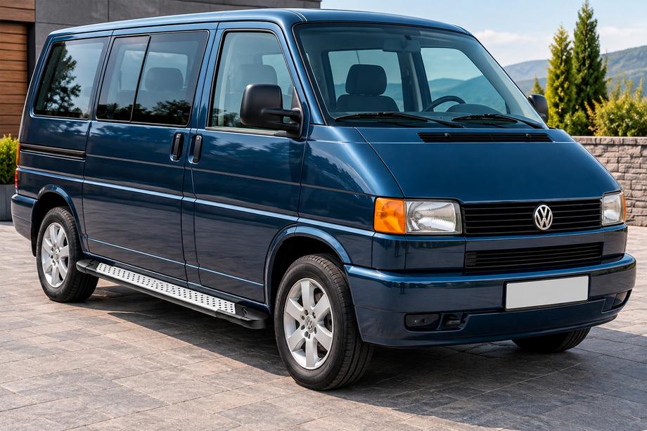 Volkswagen T4 Caravelle/Multivan 1990–2003 гг. Боковые Подножки Allmond Grey (2 шт., Алюминий) Image