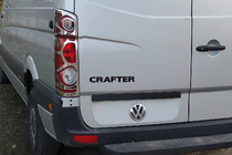 Volkswagen Crafter 2006-2016 гг. Хромированные Накладки на Задние Фонари (2 шт, Нержавейка) фото 1