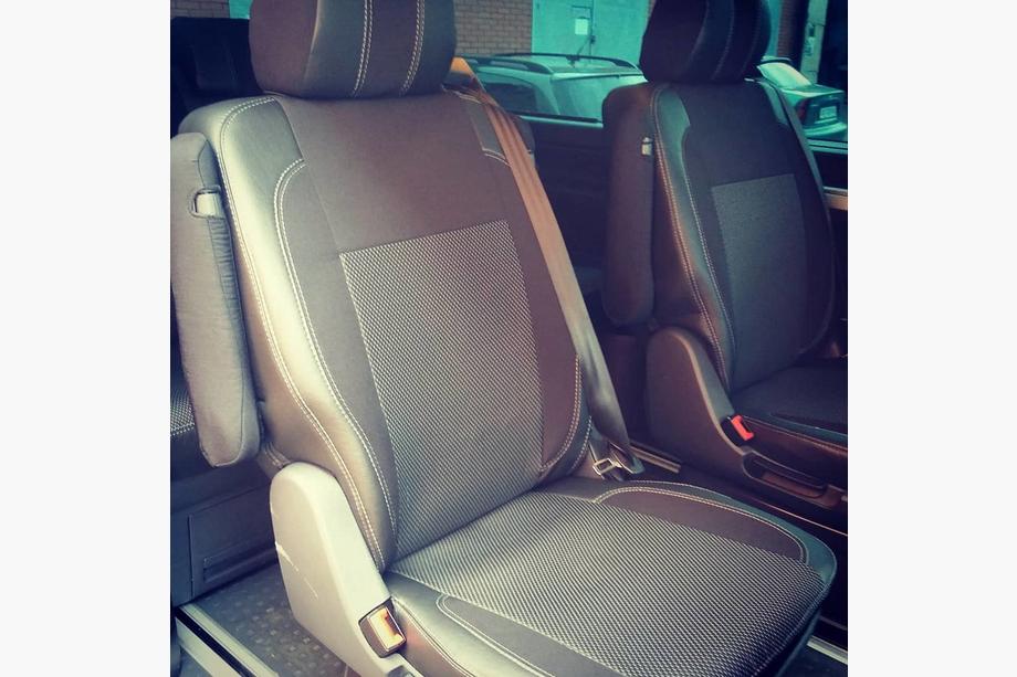 Volkswagen T5 Caravelle 2004-2010 гг. Авточехлы (Эко-кожа и Ткань, Premium) Полный салон Фото 6