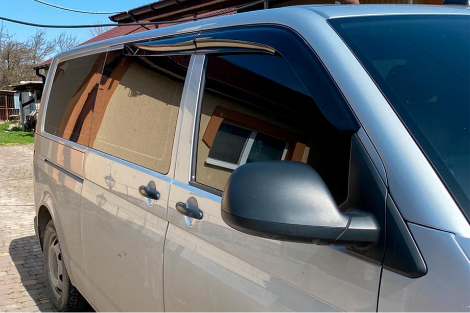 Volkswagen T5 Caravelle 2004-2010 гг. Ветровики на окна (4 шт., Sunplex Sport) Фото 17