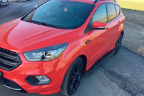 Ford Kuga/Escape 2013-2019 гг. Боковые Подножки Tayga Black (2 шт., Алюминий) фото 1