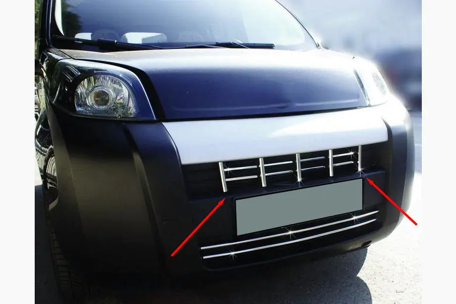 Peugeot Bipper 2008-2017 гг. Накладка на решетку радиатора (13 шт., нержавейка) Image