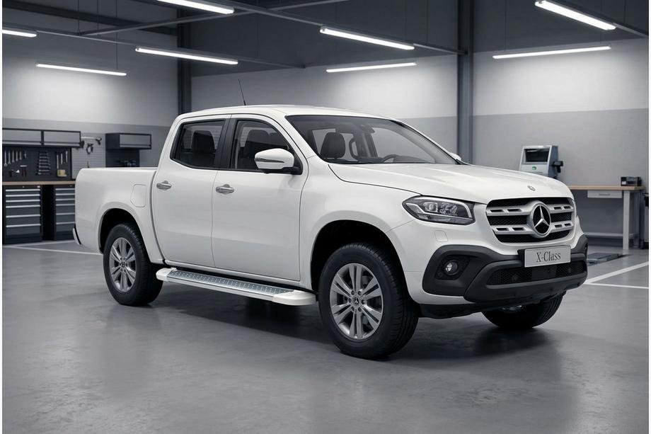 Mercedes X class 2017-2020 гг. Боковые Подножки Allmond White (2 шт., Алюминий) Фото 1