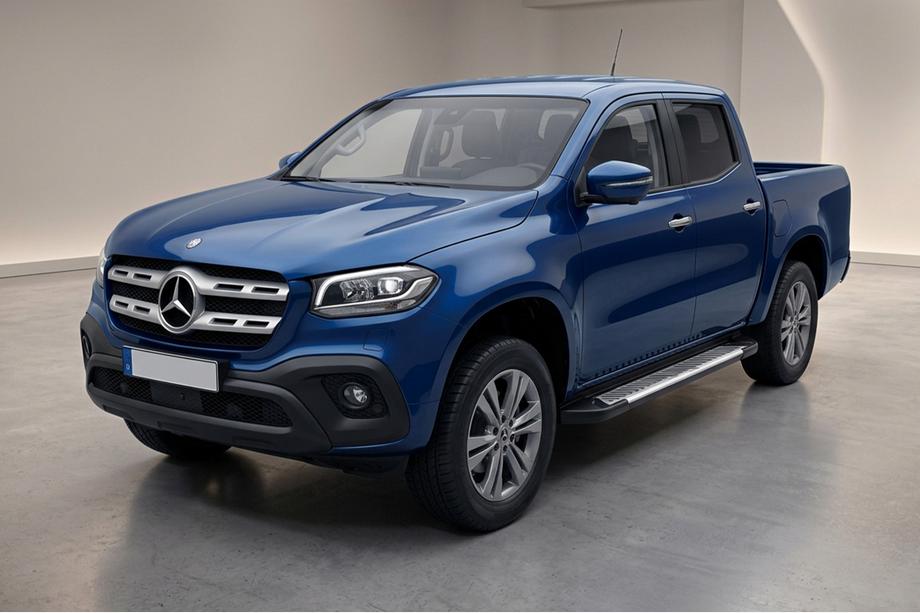 Mercedes X class 2017-2020 гг. Боковые Подножки Line (2 шт., Алюминий) Image