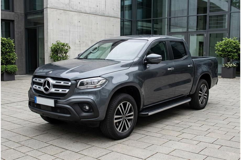 Mercedes X class 2017-2020 гг. Боковые Подножки Maya V1 (2 шт., Алюминий) Image