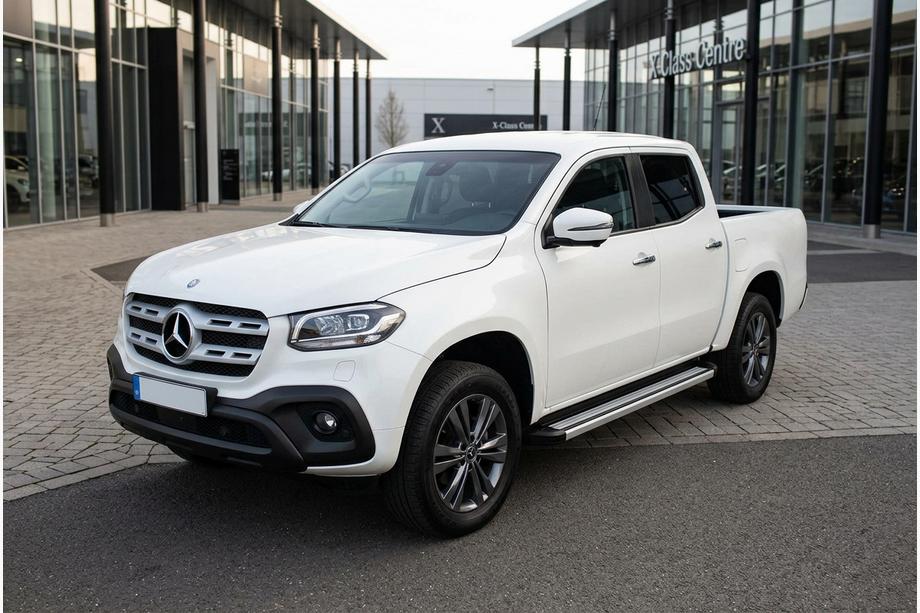 Mercedes X class 2017-2020 гг. Боковые Подножки Maya V4 (2 шт., Алюминий) Image