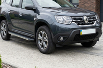 Dacia Duster 2018-2024 гг. Боковые пороги DURU (2 шт, алюминий) фото 1