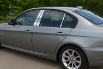 BMW 3 серия E90/E91 2005-2011 гг. Накладки на дверные стойки из нержавеющей стали фото 1