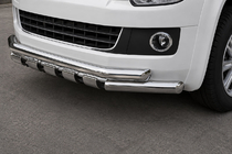 Volkswagen T5 Multivan 2003–2010 гг. Передняя защита ST015 (нерж. сталь) фото 1