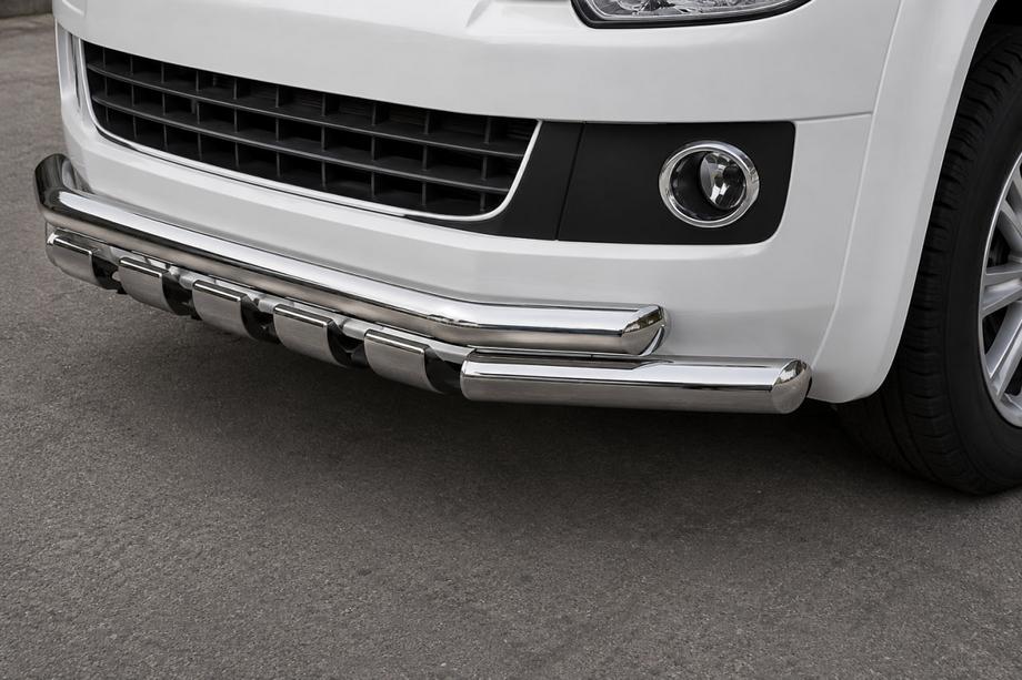 Volkswagen T5 Caravelle 2004-2010 гг. Передняя защита ST015 (нерж. сталь) Image