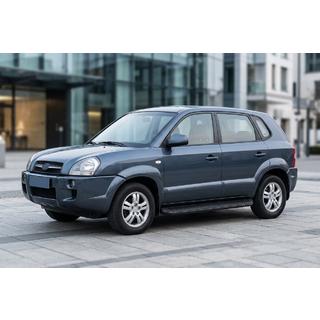 Боковые Подножки Tayga Black (2 шт., Алюминий) Hyundai Tucson JM 2004- гг. фото 1