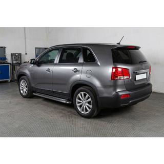 Боковые Подножки Maydos V2 (2 шт., Алюминий и Нержавейка) Kia Sorento II XM 2009-2014 гг. фото 1
