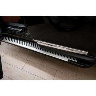 Боковые пороги Line (2 шт, алюминий) Nissan Pathfinder R52 2012-2021 гг. фото 1