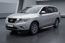 Nissan Pathfinder R52 2012-2021 гг. Боковые Подножки Sunrise (2 шт, Алюминий) фото 1