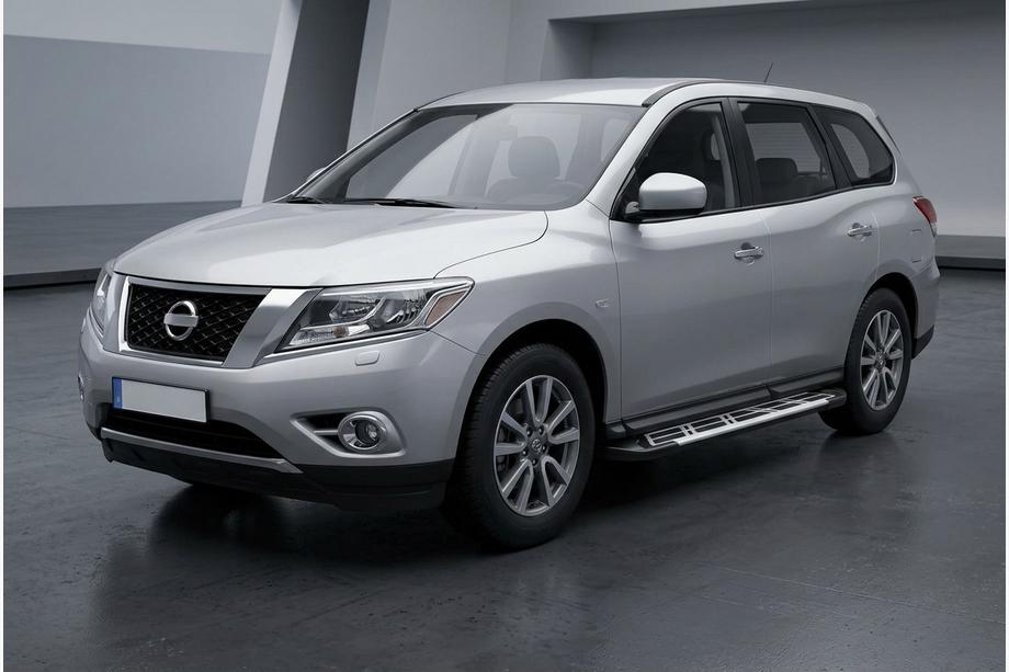 Nissan Pathfinder R52 2012-2021 гг. Боковые Подножки Sunrise (2 шт, Алюминий) Image