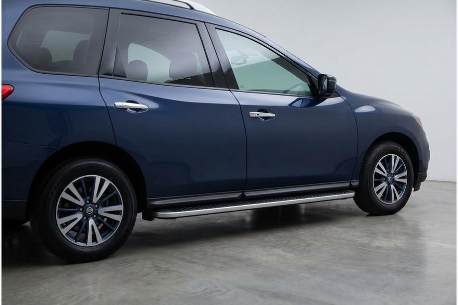 Nissan Pathfinder R52 2012-2021 гг. Боковые Подножки Tayga Grey (2 шт, Алюминий) Фото 1