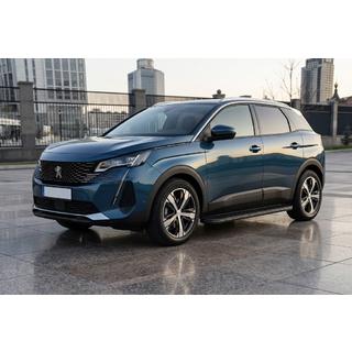 Боковые Подножки Tayga Black (2 шт, Алюминий) Peugeot 3008 2016-2023 гг. фото 1