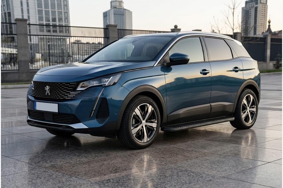 Peugeot 3008 2016-2023 гг. Боковые Подножки Tayga Black (2 шт, Алюминий) Фото 1