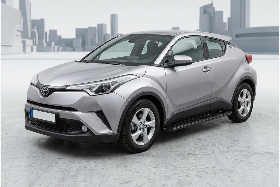 Toyota C-HR 2016-2023 гг. Боковые Подножки Allmond Black (2 шт., алюминий) Фото 1