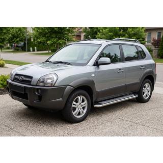 Боковые Подножки Maydos V2 (2 шт., Алюминий и Нержавейка) Hyundai Tucson JM 2004- гг. фото 1