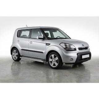 Боковые Подножки Maydos V2 (2 шт., Алюминий и Нержавейка) Kia Soul I 2008-2013 гг. фото 1
