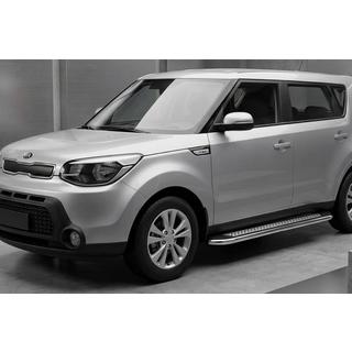 Боковые Подножки Maydos V2 (2 шт., Алюминий и Нержавейка) Kia Soul II 2013-2018 гг. фото 1