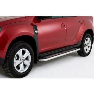 Боковые Подножки Maydos V2 (2 шт., Алюминий и Нержавейка) Dacia Duster 2018-2024 гг. фото 1