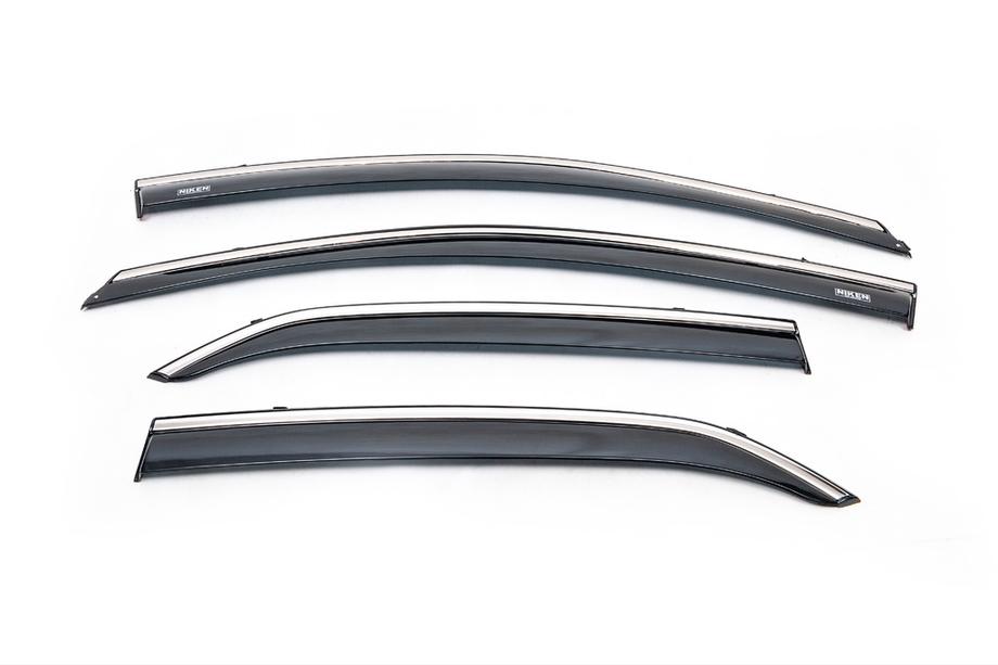 Toyota Corolla 2007-2013 гг. Ветровики с хромированным молдингом (4 шт, Niken) Фото 2