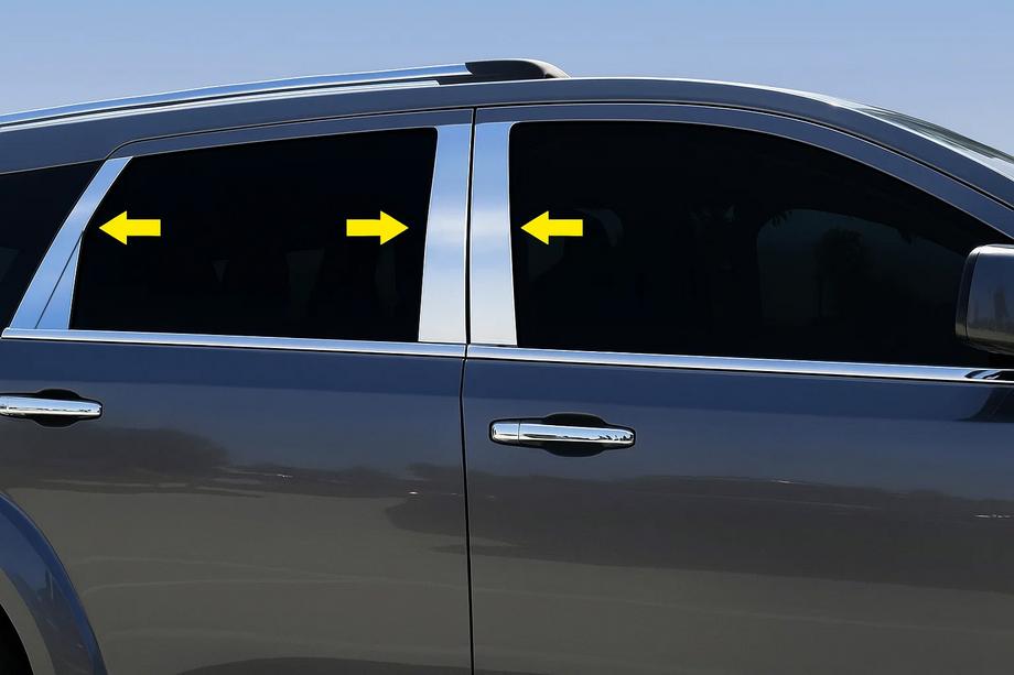 Dodge Journey 2008-2020 гг. Накладки на дверные стойки из нержавеющей стали Image