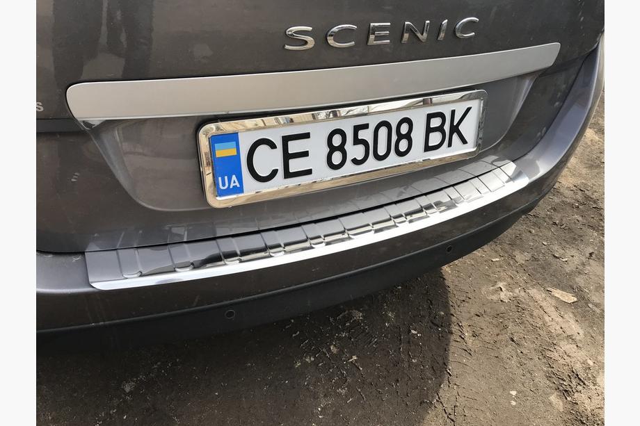 Renault Scenic/Grand 2009-2016 гг. Накладка на задний бампер Carmos (Grand, нержавейка) Фото 3