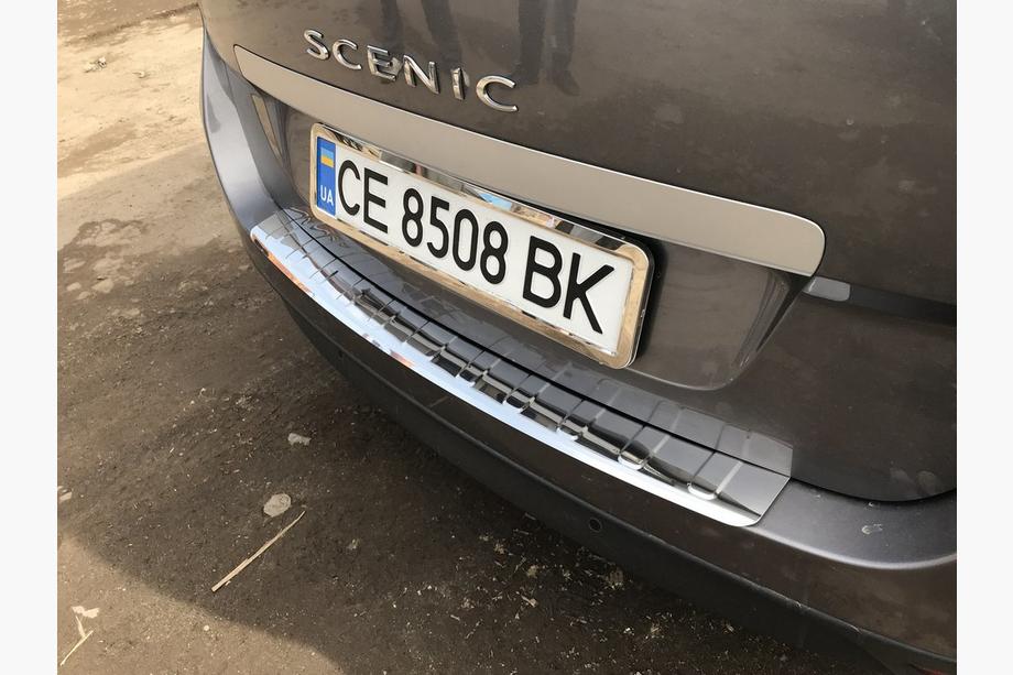 Renault Scenic/Grand 2009-2016 гг. Накладка на задний бампер Carmos (Grand, нержавейка) Фото 5