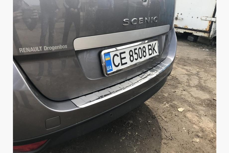 Renault Scenic/Grand 2009-2016 гг. Накладка на задний бампер Carmos (Grand, нержавейка) Фото 6